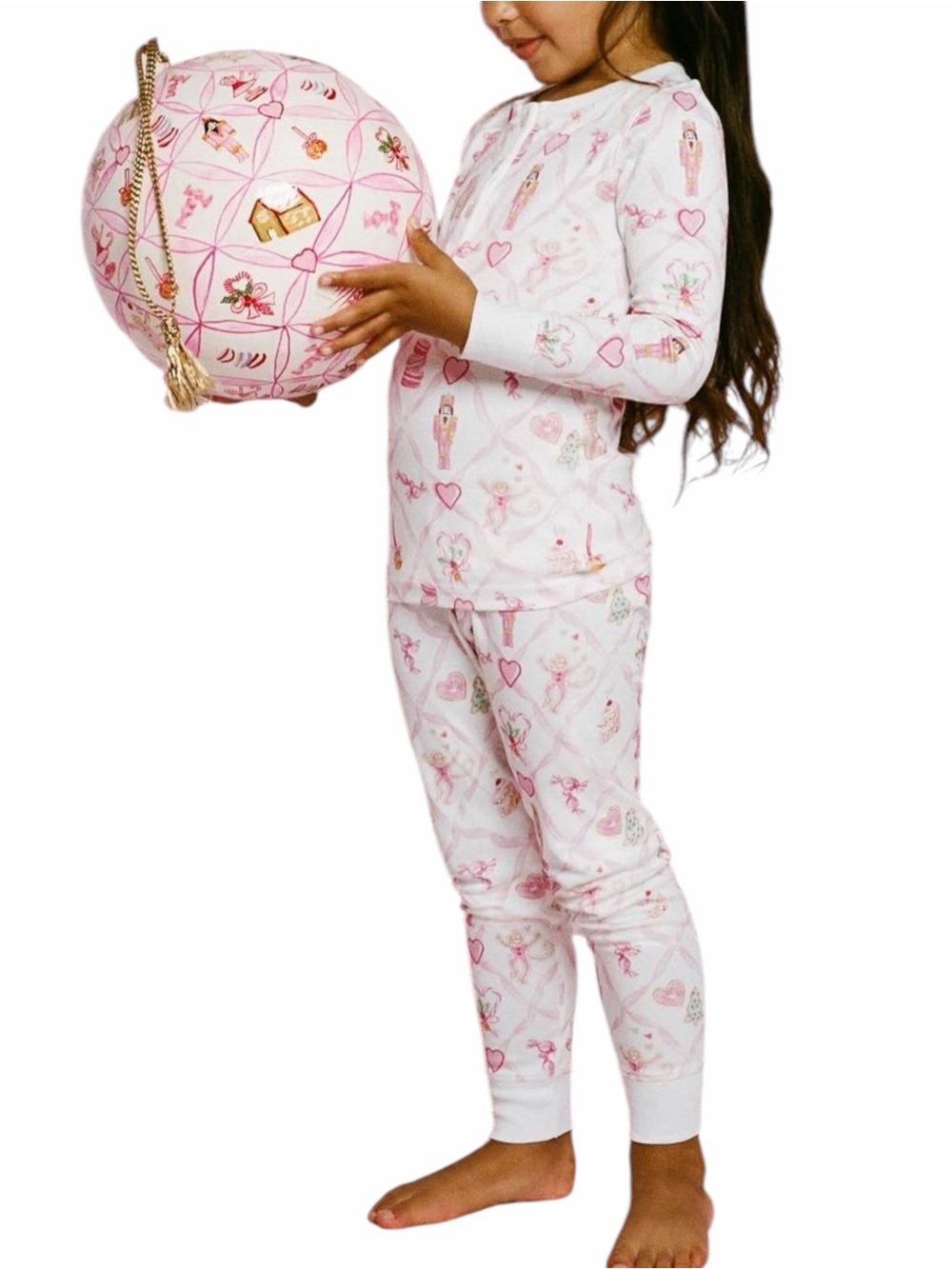 LoveShackFancy x Roller Rabbit Sugarplum Lattice Pima Cotton Pajama Girls 12